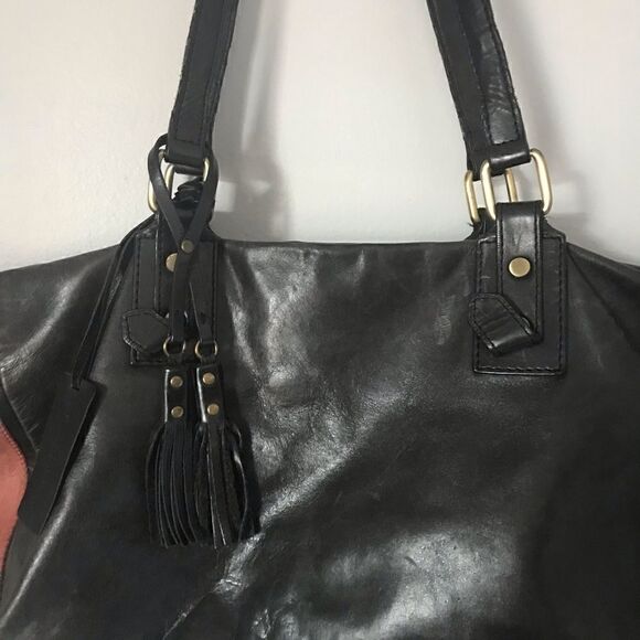 Aqua Madonna leather patchwork shoulder tote bag. Animal print calf skin - Picture 3 of 9